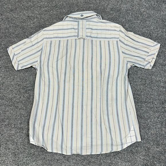 English Laundry Promenade Hand Sewn Striped Floral Embroidered Button Up Shirt M - Picture 2 of 6